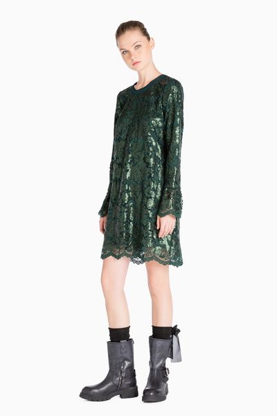 Vestido TWIN-SET encaje-lentejuelas