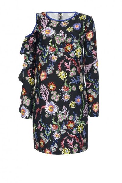 VESTIDO DE CREPÉ CON DETALLE DE RECORTE PINKO