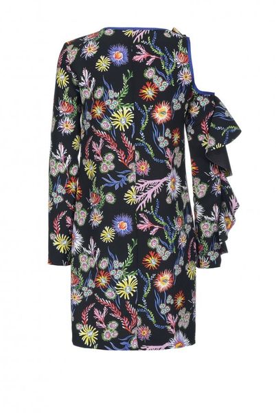VESTIDO DE CREPÉ CON DETALLE DE RECORTE PINKO