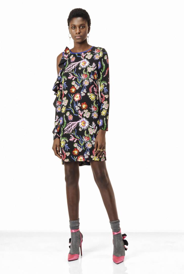 VESTIDO DE CREPÉ CON DETALLE DE RECORTE PINKO