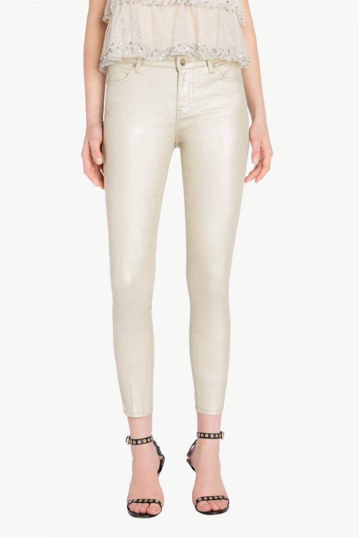 Pantalón pitillo TWINSET laminado