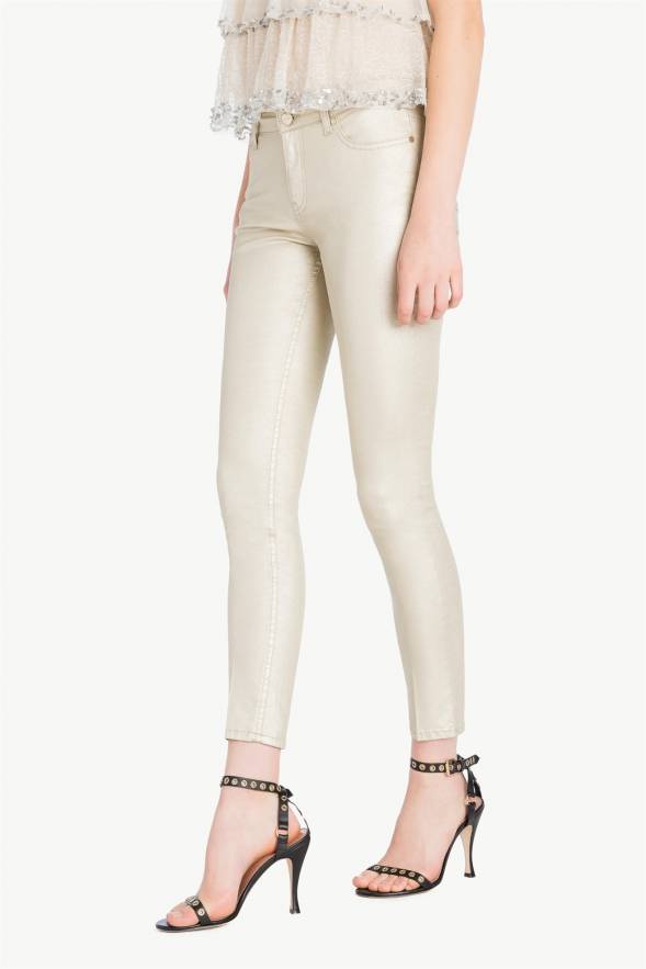 Pantalón pitillo TWINSET laminado