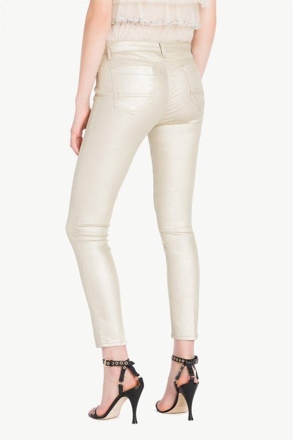 Pantalón pitillo TWINSET laminado